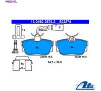 ATE Brake pad set incl. wear warning contact 13.0460-2874.2 Brake pads,Brake pad set, disc brake VW