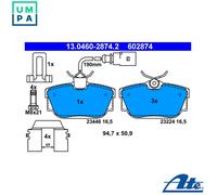 ATE Brake pad set incl. wear warning contact 13.0460-2874.2 Brake pads,Brake pad set, disc brake VW