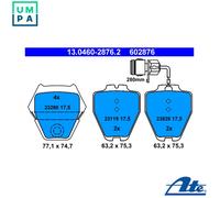 Brake pads 13.0460-2876.2 ATE for AUDI A8 D2