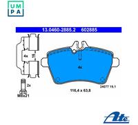 BRAKE PAD SET DISC BRAKE 13.0460-2885.2 FOR MERCEDES-BENZ A-CLASS/MONOCAB 1.5L