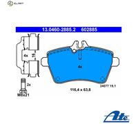 Brake pads 13.0460-2885.2 ATE for MERCEDES-BENZ A-CLASS