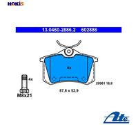 ATE Brake pad set excl. wear warning contact 13.0460-2886.2 Brake pads,Brake pad set, disc brake VW,AUDI,SKODA,Golf IV Schrägheck (1J1),POLO (6N2)