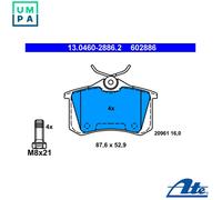 ATE Brake pad set excl. wear warning contact 13.0460-2886.2 Brake pads,Brake pad set, disc brake VW,AUDI,SKODA,Golf IV Schrägheck (1J1),POLO (6N2)