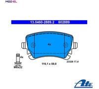 ATE Disc Brake Pad Set 13.0460-2889.2 for Audi A8 4E2/4E8 (BFL ASE BBJ BSM ASN BPK BNG)