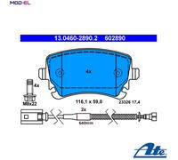 ATE Brake Pad Set 13.0460-2890.2 - Disc Brake Pads for VW Phaeton (CMVA CHNA CEXA) - New