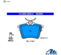ATE 13.0460-2893.2 Brake pad set
