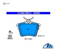 Brake pads 13.0460-2893.2 ATE for CITROËN PEUGEOT