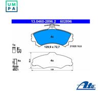ATE Brake Pad Set 13.0460-2896.2, Disc Brake, Fits Mitsubishi Colt VI 1.1