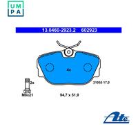 Brake pads 13.0460-2923.2 ATE for MERCEDES-BENZ 190