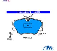 BRAKE PAD SET DISC BRAKE 13.0460-2927.2 FOR MERCEDES-BENZ 124/T-Model/Break 2.2L