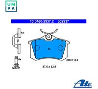 Brake Pad Set, Disc Brake ATE 13.0460-2937.2