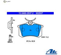 Brake Pad Set, Disc Brake ATE 13.0460-2937.2