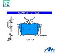 Brake pads 13.0460-2937.2 ATE for VW PEUGEOT SEAT AUDI SKODA