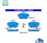BRAKE PAD SET DISC BRAKE 13.0460-2949.2 FOR FIAT TEMPRA/S.W./SW TIPO PUNTO/Van