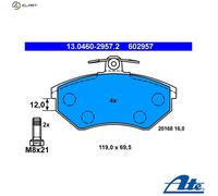 ATE Brake Pad Set 13.0460-2957.2 - Disc Brake for VW Corrado, Jetta II Sedan, Mk Golf