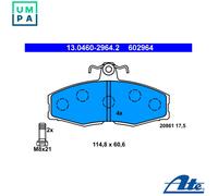 ATE 13.0460-2964.2 Brake pad set