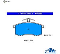 Brake pads 13.0460-2965.2 ATE for LADA SAMARA SAMARA Saloon PRIORA Estate 110