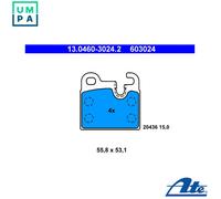Fits ATE 13.0460-3024.2 Brake Pad Set, disc brake OE REPLACEMENT