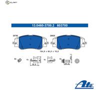 Front Disc Brake Pad Set ATE Fits CITROEN C4 III DS PEUGEOT 18-22 1681371180