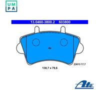 ATE Brake Pad Set 13.0460-3800.2 Disc Brake – Fits Renault, Opel, Nissan Interstar Van DCI 80