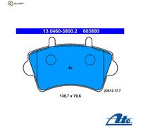 ATE Brake Pad Set 13.0460-3800.2 Disc Brake – Fits Renault, Opel, Nissan Interstar Van DCI 80