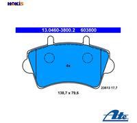 ATE 13.0460-3800.2 Brake pad set