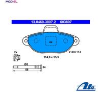 Brake pads 13.0460-3807.2 ATE for FIAT PANDA PANDA Hatchback Van