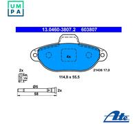 BRAKE PAD SET DISC BRAKE 13.0460-3807.2 FOR FIAT PANDA/Hatchback/Van/CLASSIC