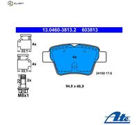 ATE 13.0460-3813.2 Brake pad set