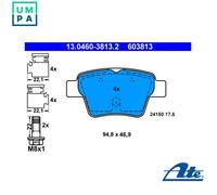 ATE 13.0460-3813.2 Brake pad set