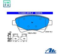 ATE Brake Pad Set (Disc) 13.0460-3815.2 for Renault Scenic II (JM0/1_) 1.6 2003-