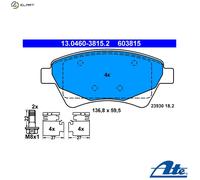 Brake Pad Set, disc brake ATE 13.0460-3815.2 for SCENIC II (JM0/1_) 1.6 2003-