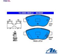 BRAKE PAD SET DISC BRAKE 13.0460-3840.2 FOR OPEL A 13 DTC/Z 13 DTJ 1.2L 4cyl