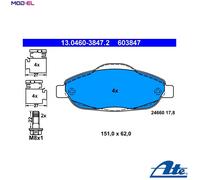 BRAKE PAD SET DISC BRAKE 13.0460-3847.2 FOR PEUGEOT 3008/Van/MPV 308/SW/CC 1.2L