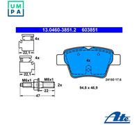 BRAKE PAD SET DISC BRAKE 13.0460-3851.2 FOR PEUGEOT 207/207+ N6A5FW /5FX 1.6L