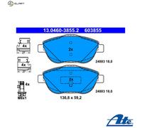 Brake Pad Set, disc brake ATE 13.0460-3855.2 for DS DS 3 (SA_) 1.6 2015-2019