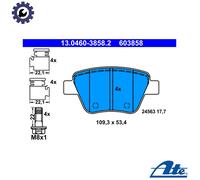 ATE Brake Pad Set 13.0460-3858.2 – Disc Brake, fits SEAT VW SKODA AUDI