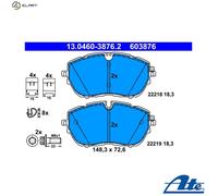 ATE Brake Pad Set 13.0460-3876.2 - Front for PEUGEOT, OPEL, DS, CITROËN, VAUXHALL