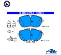 ATE Brake Pad Set 13.0460-3876.2 - Front for PEUGEOT, OPEL, DS, CITROËN, VAUXHALL