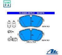 ATE Brake Pad Set 13.0460-3876.2 - Front for PEUGEOT, OPEL, DS, CITROËN, VAUXHALL