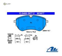 ATE 13.0460-3877.2 Brake pad set