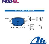 BRAKE PAD SET DISC BRAKE 13.0460-3891.2 FOR PEUGEOT 208II2008II OPEL 3cyl 1.5L