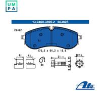 ATE Brake Pad Set 13.0460-3895.2 - Disc Brake - Fits VW Crafter Van 2.0 TDI FWD