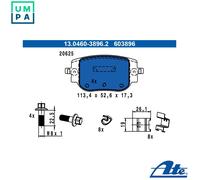ATE 13.0460-3896.2 Brake pad set