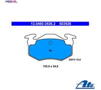 ATE Brake Pad Set - Disc Brake Pads for Renault Clio II / Mk / Mio / Lutecia D7F746/722 1.1L 4cyl