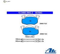 BRAKE PAD SET DISC BRAKE 13.0460-3943.2 FOR PEUGEOT 106/Van/Hatchback/II 1.4L
