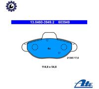 BRAKE PAD SET DISC BRAKE 13.0460-3949.2 FOR FIAT 170A.000/046 0.7L 2cyl 0.9L