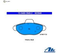 BRAKE PAD SET DISC BRAKE 13.0460-3949.2 FOR FIAT 170A.000/046 0.7L 2cyl 0.9L