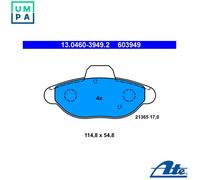 ATE 13.0460-3949.2 Brake pad set