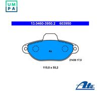 Fits ATE 13.0460-3950.2 Brake Pad Set, disc brake UK Stock